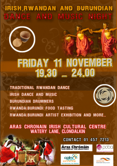 Upcoming Rwandan-Burundian-Irish Music and Dance Night