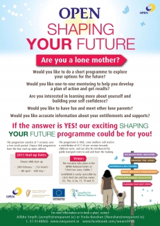 OPEN Free Training Programme for Lone Mothers - Shaping YOUR Future