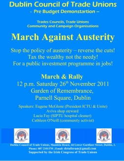 Dublin Council of Trade Unions - Pre Budget Demonstartion
