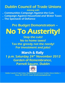 Pre budget demonstration - No to Austerity!